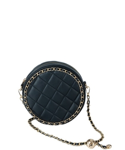 Round Quilted Crossbody Bag BA320099 Black